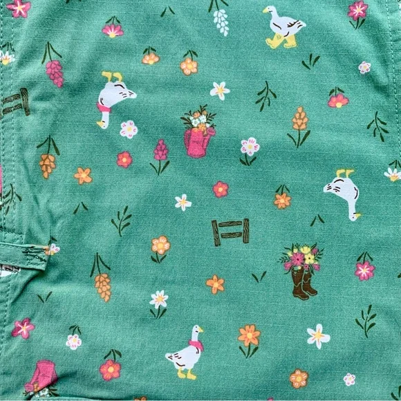 NWT Duluth M x35L Heirloom Gardening Bib Overalls Glacial Green Garden Goose - Picture 5 of 9